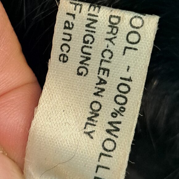 Elegant Core Double Breasted Black Suit Jacket with HUGE Fox Collar Size 8 VTG - Picture 6 of 6